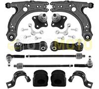 Kit bras de suspension avant compatible GOLF 4 AUDI A3 8L SEAT LEON 1M 1.9 TDI triangle, rotule, biellette 12 pièces