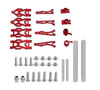 Kit Bras de Suspension Supérieur et Inférieur en Alliage d'Aluminium pour Voiture RC 1/16 SCY16101PRO 16102 16103 16201, Pièces de Rechange Haute Résistance (Rouge)