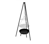 Braséro en fer avec trépied - Noir - L 67,5 x P 77 x H 157 cm