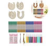 Kit Bricolage Carillon À Vent Thème Cheval - 12 Fer À Cheval en Bois + 36 Clochettes À Vent + 12 Crayons D’Aquarelle Multicolores, pour Souvenir D’Anniversaire Enfant & Décoration De Fête
