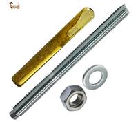 Kit BricoLoco Ancrage chimique monodose avec goupille à tige, écrou et rondelle. Capsule chimique pour ancrage dans le béton, la pierre, le fer, le sol, le plafond, le mur,... (20, M-16X190)
