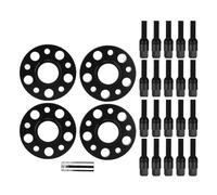 Kit Bride D'entretoises Roue Centrées Sur Moyeu 0,6 Pouces + 0,8 Pouces Avec Remplacement Boulons Pour BMW Série 1 2 3 X1 X2 X3 Élargisseurs Voie Aluminium(Le noir)