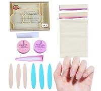 Kit brillance manucure japonaise | Kits japonais soins ongles | Ensemble revitalisant fortifiant manucure naturelle avec tampon | Kit de réparation de polissage d'ongles portable pour débutant