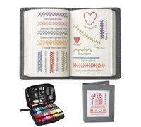 Kit Broderie Debutant, DIY Livre Broderie, kit broderie, kit de broderie, Stitch Book, livre de points de broderie créatif, livres de couture pour débutants adultes,Patrons avec outils et instructions
