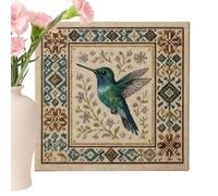 Kit Broderie Débutant - Kit Point de Croìx Colibri avec Motif Floral | Set Personnalisé DIY Oiseau Broderie | 25x25cm, Décoration Murale Maison, Art de l'Aiguille Cadeau pour Adultes Passe-temps