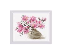 Kit Broderie Magnolia du Sud - Riolis, Élégant Point de Croix