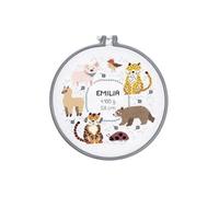 Kit broderie point compté naissance Animaux 25,4 cm