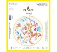 Kit broderie point de croix + tambour - Singe - Ø 15 cm