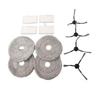 Kit brosse latérale de rechange + chiffon filtrant pour aspirateur robot Ultenic Mc1 - 4 brosses latérales et 4 chiffons de nettoyage en plastique doux - Montage simple