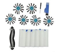 Kit brosse principale et brosse latérale de rechange avec sacs à poussière pour aspirateur robot Verefa L11 Pro - 1 jeu (noir + blanc) (B)