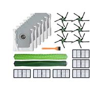 Kit brosse principale, filtre HEPA, latérale et sac à poussière compatible avec les aspirateurs iRobot Roomba séries S9(Light Grey)