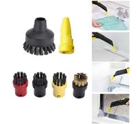 Kit brosse ronde de nettoyage à la vapeur pour Kärcher SC1, SC2, SC3, SC4, SC5, SC7 EasyFix, 1 grande + 4 petites brosses, construction en nylon/PVC