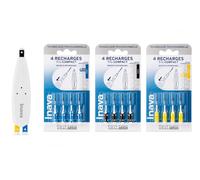 Kit Brossettes Interdentaires Compactes avec Manche + 12 Recharges