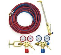 Kit brûleur à oxygène acétylène 65 cm - Kit complet de coupe à gaz avec réducteur de pression, double tuyau de 10 m et clapets anti-retour pour coupe professionnelle 30 à 60 mm