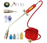Kit brûleur mauvaises herbes portatif,buse 30/35/50mm,double interrupteur | Désherbeur thermique,briquet barbecue,tuyau 1,2/2/5m,lance-flammes,for désherbage la flamme,toiture(1.4in Nozzle,6.6Ft Tube)