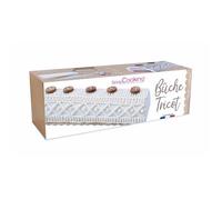 SCRAP COOKING - Kit Bûche Tricot - Dessert de Noël Original - Avec Moule, Support Doré, Douille Inox, Poche/Coffret Pâtissière et Recette Bûche Vanille Marrons - Fabriqué en France - 1937