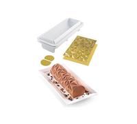 Silikomart Kit pour bûche glacée Diamond – Silicone 25 x 8 x 6,7 cm – Blanc