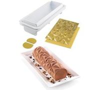 Silikomart Kit pour bûche glacée Diamond – Silicone 25 x 8 x 6,7 cm – Blanc