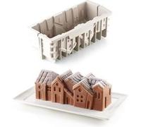 Moule 3D bûche village enneigé en silicone Silikomart
