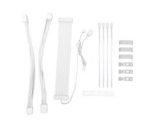 Kit Câble ARGB Gainé, 5V 3pin PSU RGB Double 8 Pin GPU, Rétroéclairage PC | 36 LED Néon Flexible Bandeau Lumineux Châssis Décoratif Carte Mère Sync Graphique Ruban Fixation