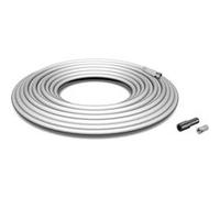kit câble coaxial 10m avec fiches f et manchon tnt tv satellite bobine 10 mètres t