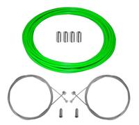 cyclingcolors gaine frein vélo avec câble embouts kit avant arrière compatible avec Shimano Sram cycle ville route vtt insert performance cable (Vert fluo)