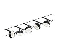 Paulmann Système de câbles LED 94479 Kit de base 5×400 lm 5×5W blanc chaud inclus 3000K noir/chrome