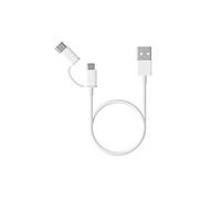 Xiaomi Câble USB 2-en-1 Mi – Micro USB & Type-C – 1 m – Recharge rapide – Blanc – Blister