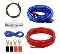 Kit câbles ampli voiture 10GA 4,5M pour caisson de basse jusqu'à 1500W | Coffret complet de câblage audio auto résistant, assure une circulation stable du courant pour amplificateur et subwoofer.