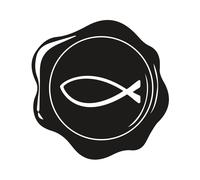 Kit Cachet Poisson, 2,5cm Ø, Bleu Royal, 1 Tampon, 1 Cire Env. 12g, Boite 1kit