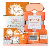 Kit cadeau d'anniversaire pour meilleure amie, amitié, panier-cadeau « Get Well Soon » - Coffret cadeau « Feel Better » - Coffret cadeau « Thinking of You » pour maman, sœur, épouse - Orange