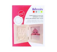 Artemio Kit Moulage Empreinte de Bébé et Cadre Photo, Bois, Blanc, 19,5 x 3,5 x 24 cm 13040006