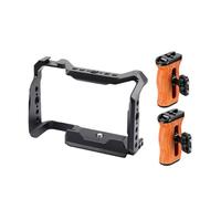 Kit Cage Compatible avec la caméra Sony A6700, Comprenant Une poignée en Bois, Une vis de Fixation Arri et Un stabilisateur.(A6700 Kit2)