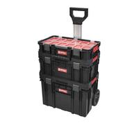 Qbrick - Kit Caisse à Outils Sur Roulettes + Boite + Organisateur System two Plus - Noir
