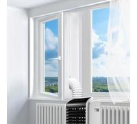 Kit Calfeutrage Climatiseur, 300CM Joint de Fenetre pour Climatiseur Mobile, Double Fermeture Éclair, Calfeutrage Fenetre Clim avec Les Unités de Climatisation Mobiles et Sèche-Linger, Blanc