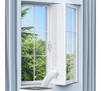 Kit Calfeutrage Climatiseur, Calfeutrage Fenetre Climatiseur Mobile, pour Climatiseurs et Séchoirs Mobiles, pour Fenêtres à Battants, Lucarnes, Aucun Perçage Requis, Facile à Installer, Blanc, 300 cm