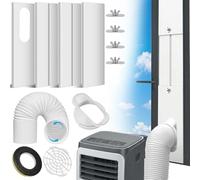 Kit Calfeutrage Climatiseur Fenêtre, 4 Pièces Kit Mobile Verrouillable 43-150cm, Universel Calfeutrage Fenêtre avec Tuyau Diamètre 13 cm pour Fenêtres Coulissantes Verticales Ou Horizontales