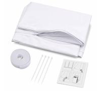 Kit Calfeutrage Climatiseur Mobile 400 cm, Joint de Fenêtre Universel avec Double Fermeture Éclair,Tissu Étanche Anti-Air Chaud pour Climatiseur Portable, Sèche-Linge et Déshumidificateur,Sans Perçage