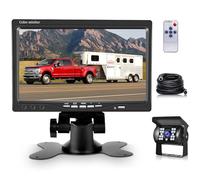 Kit caméra arrière Filaire avec écran LCD 7 Pouces, caméra de recul étanche IP68 pour Voiture, Camping-Car, Caravane, SUV, caméra arrière LED avec Vision Nocturne HD, 12V-24V