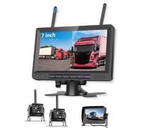 Kit Caméra de Recul Numérique sans Fil, écran 7 Pouces TFT LCD Moniteur, 2 x Caméra sans Fil - IP69 étanche Vision Nocturne, Caméra Recul pour Voiture/Camping Car/Remorque/Bus/Camion/Caravane 12V-24V