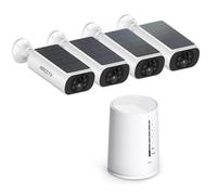 ANRAN 4MP Kit Caméra de Surveillance Sans Fil ,Vidéosurveillance +4 caméras batteries solaires+1 station 4CH avec 64GB carte sd Blanc