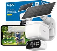 Tapo C615F KIT Caméra de Surveillance Solaire d'extérieur avec Batterie 2K 3MP Détection IA Enregistrement 24/7 Audio 2 Voies MicroSD Local et Cloud Compatible avec Alexa et Google