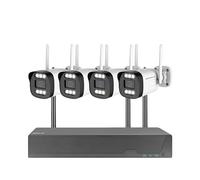 Kit Caméra de Surveillance WiFi Extérieure,1920P 8CH NVR et 4Pcs HD Vidéo Surveillance avec Audio Bidirectionnel,détection de Mouvement et de Visage,Vision Nocturne,Alerte E-Mail,24/7,IP66