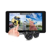 Kit Caméra Recul 7 Pouces 2 CH Dashcam Angle Mort BSD Alarme Camion Bus RV DVR Enregistreur Vidéo Moniteur avec AHD1080P Caméras Recul Stationnement(None,2 CH -D)