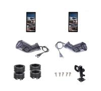 Kit Caméra Recul Caméra D'alarme Radar BSD 10.36 Pouces Enregistrement Vidéo DVR pour Voiture 2 Canaux AHD Vue Latérale avec Moniteur Rétroviseur pour Camion(Right Left)