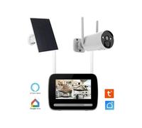 Kit caméra solaire WiFi 2K 4MP NVR écran tactile 7" IP66