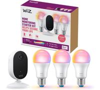 ,Kit Caméra Wi-Fi Intérieure Hd,Infrarouge,Détection De Mouvements Et De Bruits,Technologie Spacesense + 3 Ampoules Couleur E27 Équivalent 60W