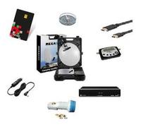 KIT CAMPING CAR Parabole 35 CM + Récepteur THS804 TNTSAT + LNB HD ME + Kit pointeur sat G