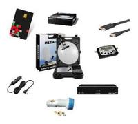 KIT CAMPING CAR Parabole 35 CM + Récepteur THS804 TNTSAT + LNB HD ME + Kit pointeur sat+ kit câble caoxial G