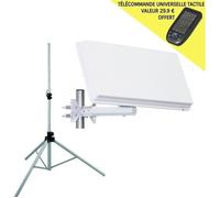 Kit Camping Car - SELFSAT - H30D - Parabole Plate - Trépied Aluminium - Télécommande Universelle